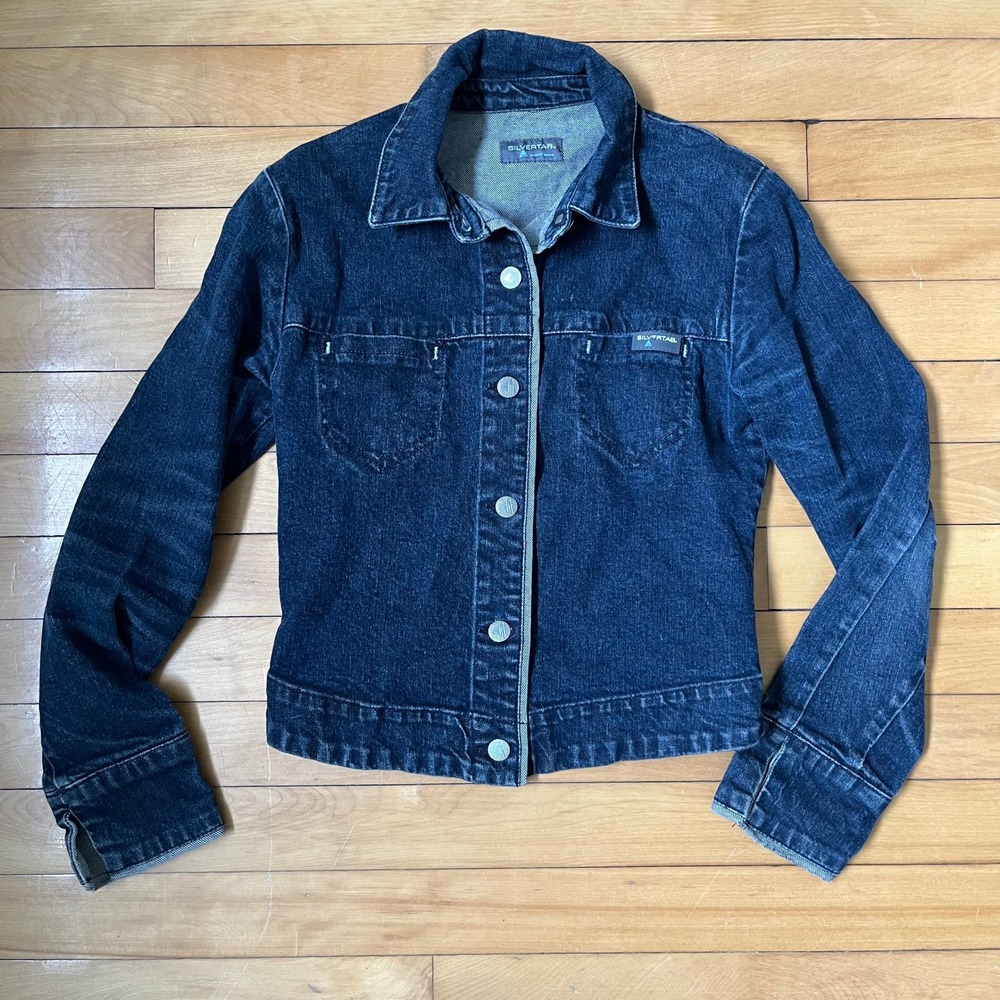 SilverTab Levi's Dark Wash Denim Jacket Vintage 90s Y2K Button Front Blue